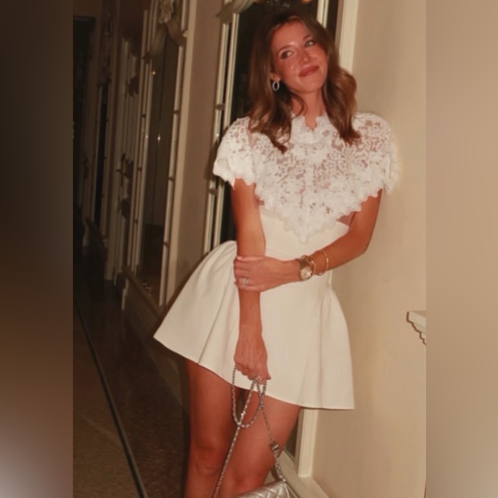 Elegant White Lace Mini Dress